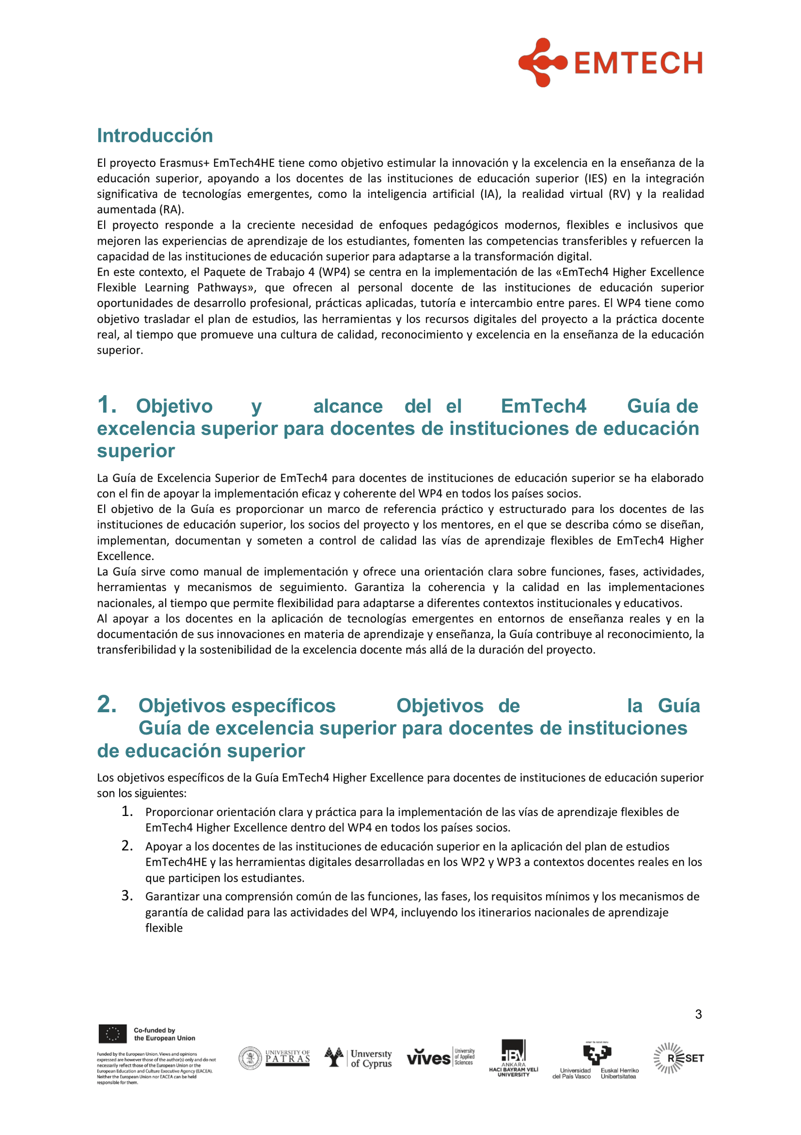 EMTECH4HIGHER EXCELLENCE GUIDE FOR HE EDUCATORS FINAL es-ES-03
