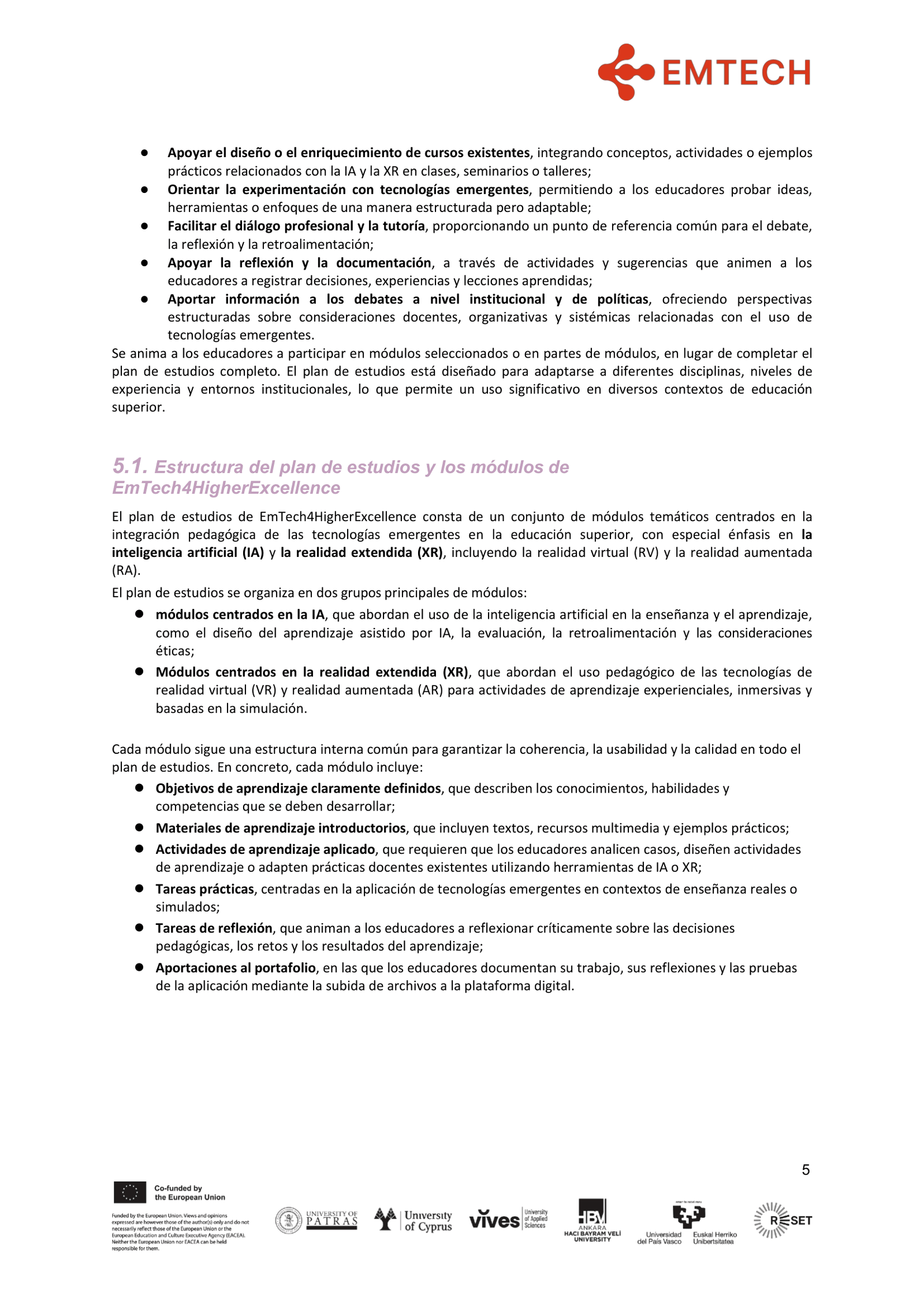 EMTECH4HIGHER EXCELLENCE GUIDE FOR HE EDUCATORS FINAL es-ES-05