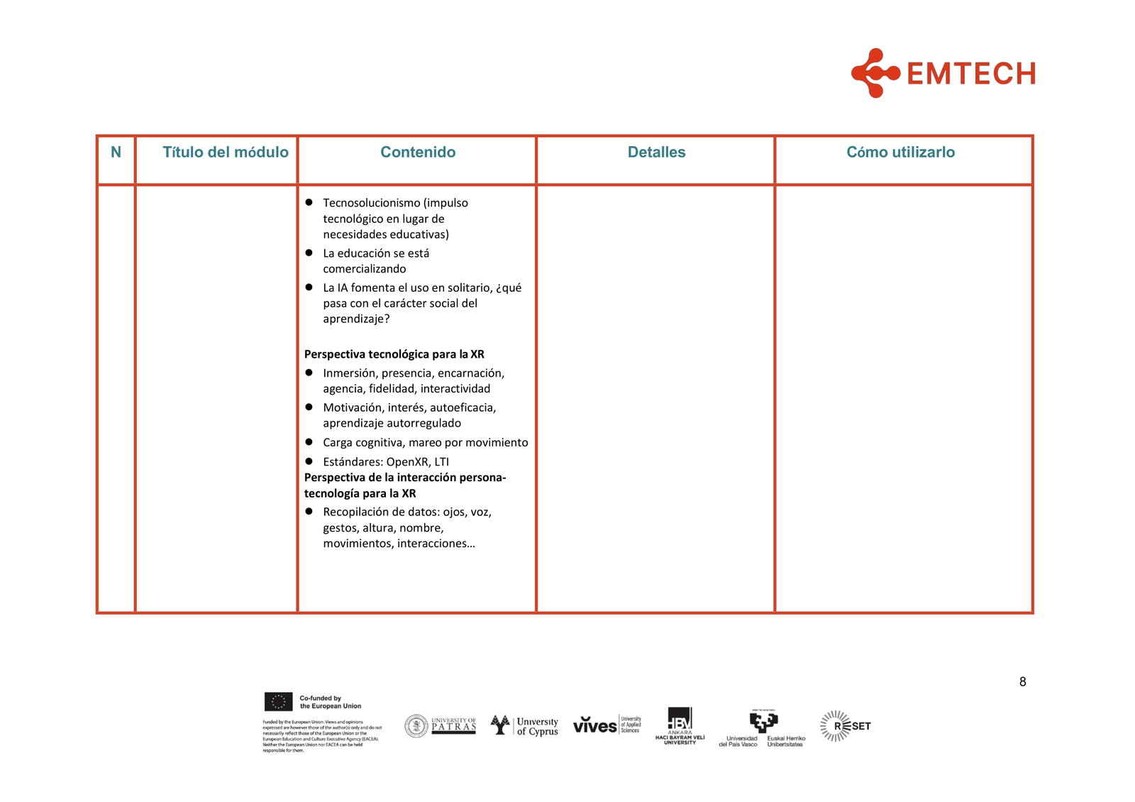EMTECH4HIGHER EXCELLENCE GUIDE FOR HE EDUCATORS FINAL es-ES-08