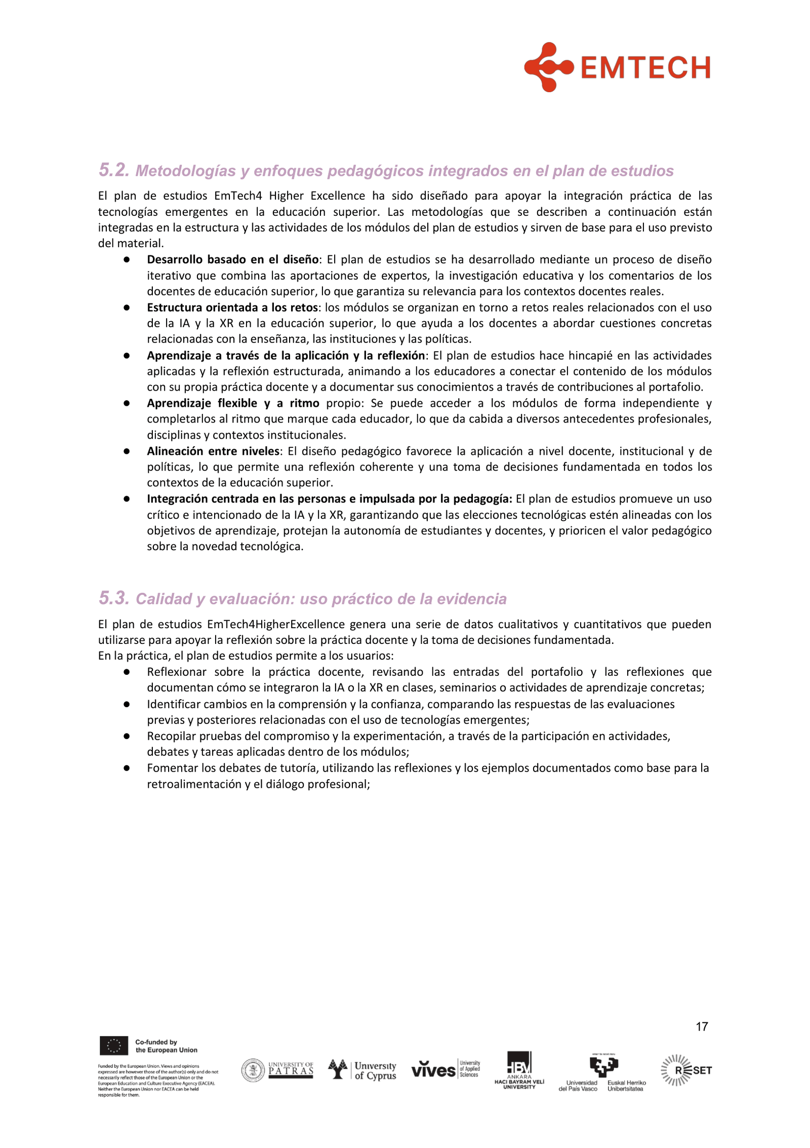 EMTECH4HIGHER EXCELLENCE GUIDE FOR HE EDUCATORS FINAL es-ES-17